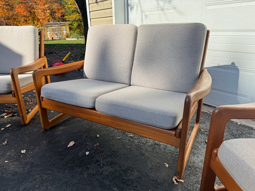 Mid Century Teak Sofa and Chair Set