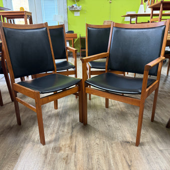 4 Mid Century Teak Dining Chairs from Denmark