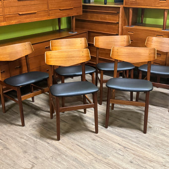 6 Mid Century Teak Dining Chairs from Denmark