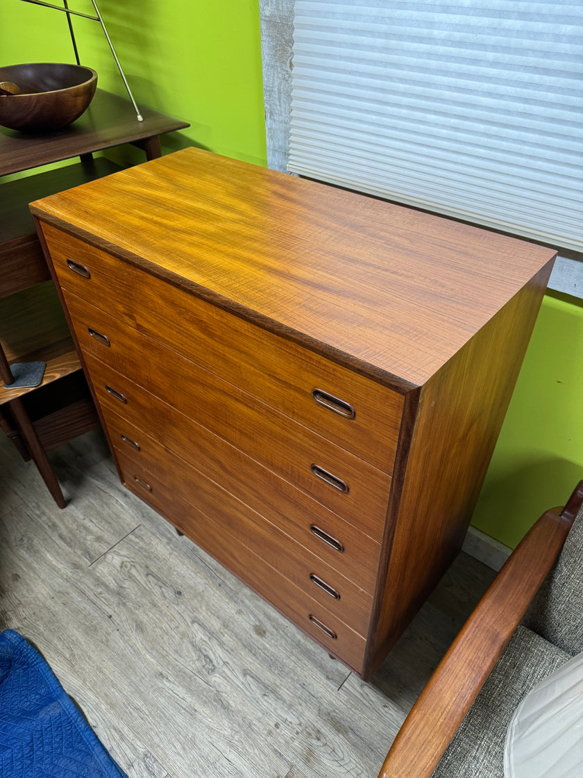 Mid Century Teak Highboy Dresser