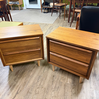 Mid Century Walnut Nightstands