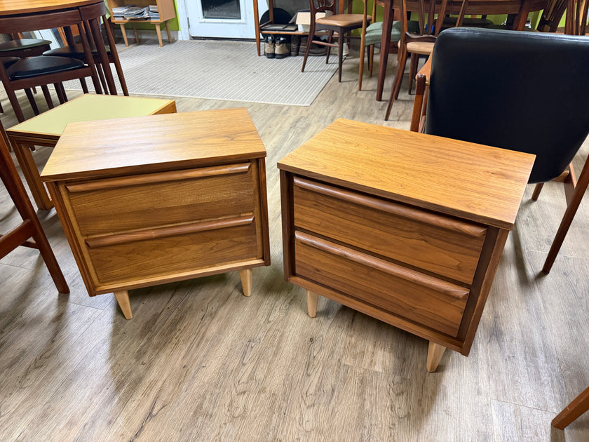 Mid Century Walnut Nightstands