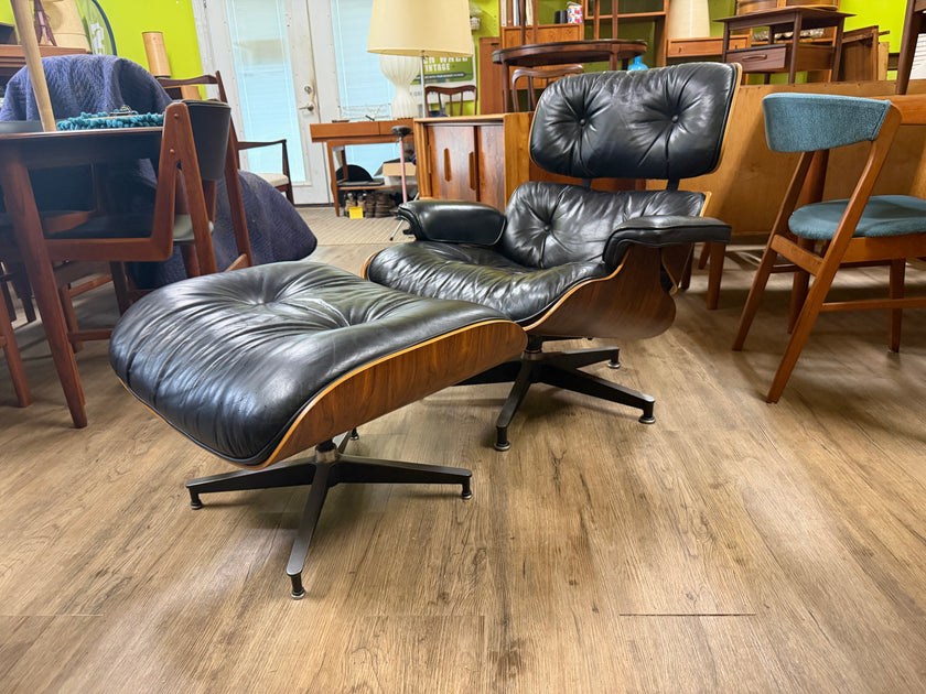 Mid Century Brazilian Rosewood Eames Lounge Chair and Ottoman