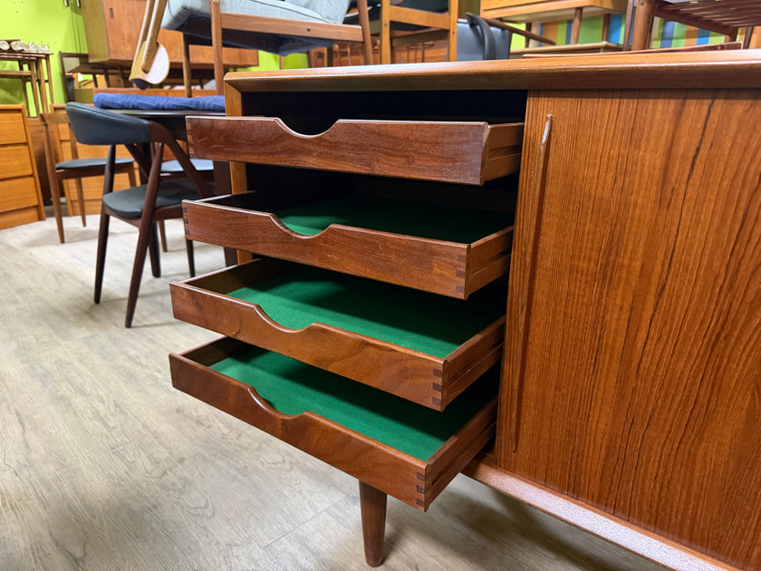 Mid Century Teak Bow Front Sideboard from Denmark