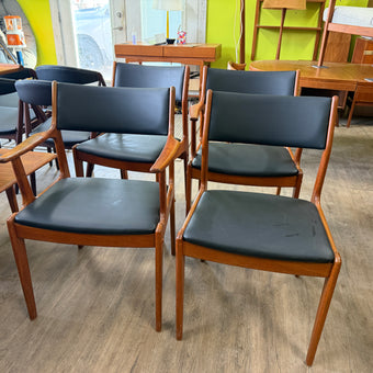 4 Mid Century Teak Dining Chairs from Denmark