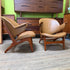 2 Mid Century Teak and Leather Lounge Chairs by Arne Hovmand-Olsen of Denmark