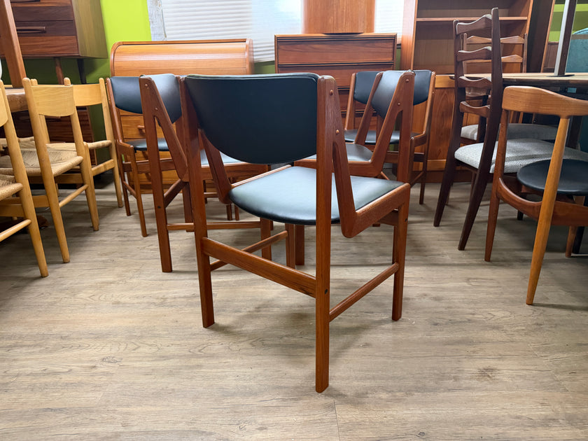 6 Mid Century Teak Dining Chairs