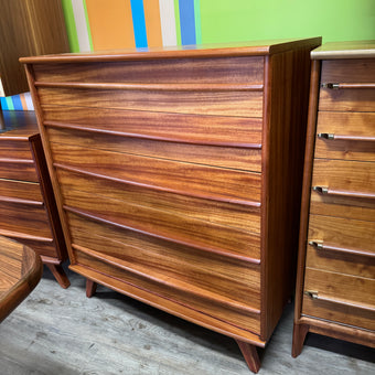 Mid Century Mahogany Highboy Dresser