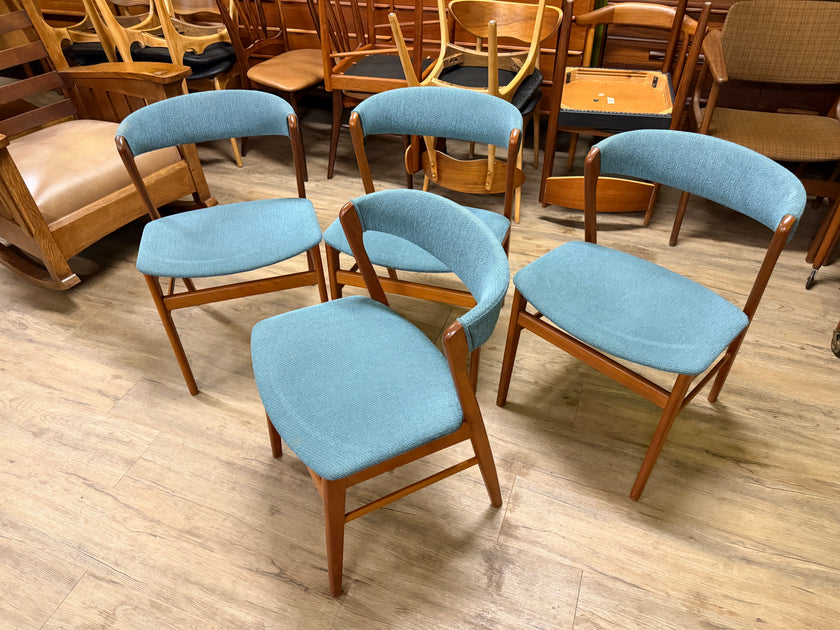 4 Mid Century Teak Dining Chairs