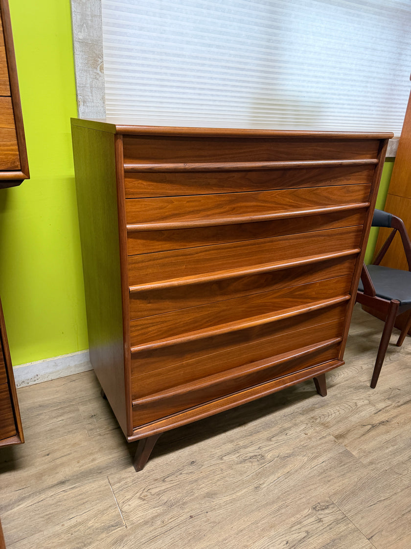 Sale!!! Mid Century Walnut Highboy Dresser
