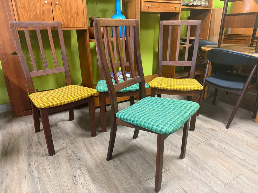 4 Mid Century Teak Dining Chairs