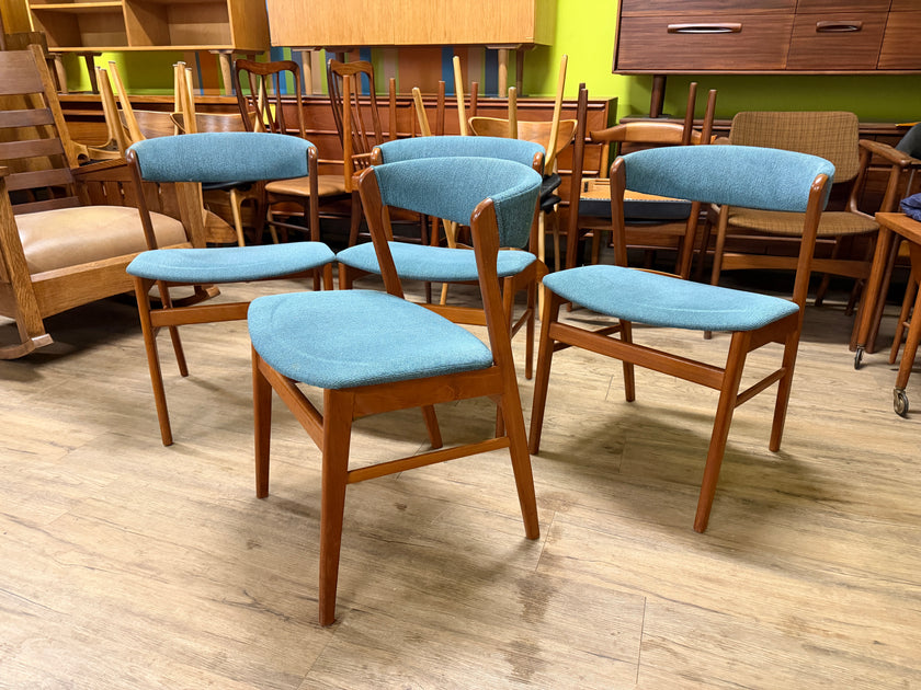 4 Mid Century Teak Dining Chairs