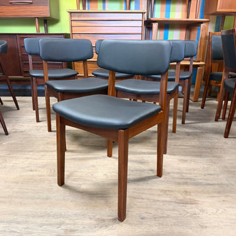 6 Mid Century Teak Dining Chairs