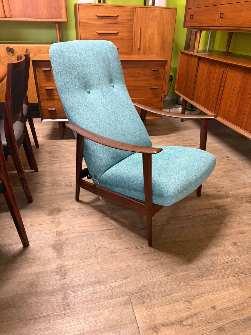 Mid Century Teak Reclining Lounge Chair