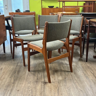 6 Mid Century Teak Dining Chairs