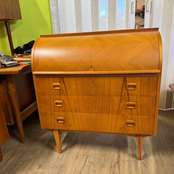 Mid Century Teak Secretary Desk from Sweden