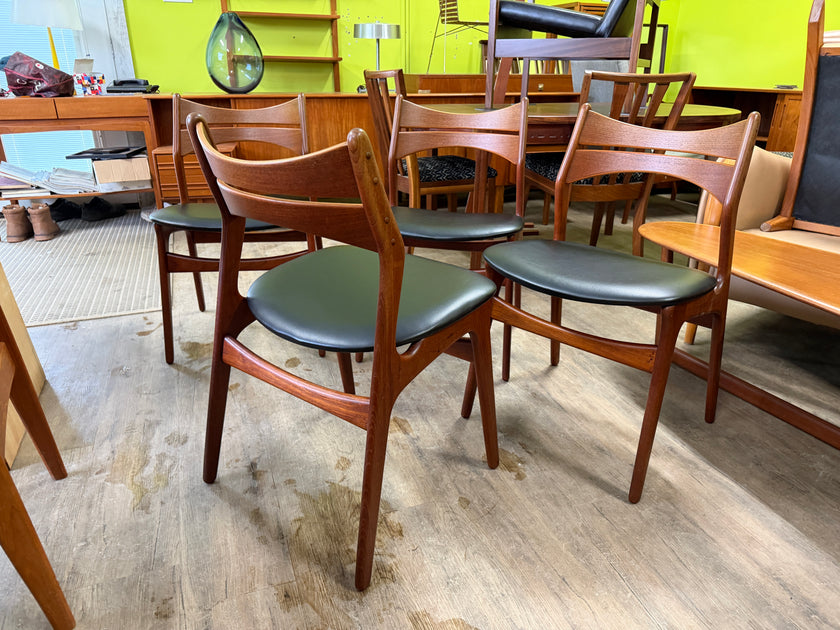 4 Mid Century Teak Dining Chairs from Denmark