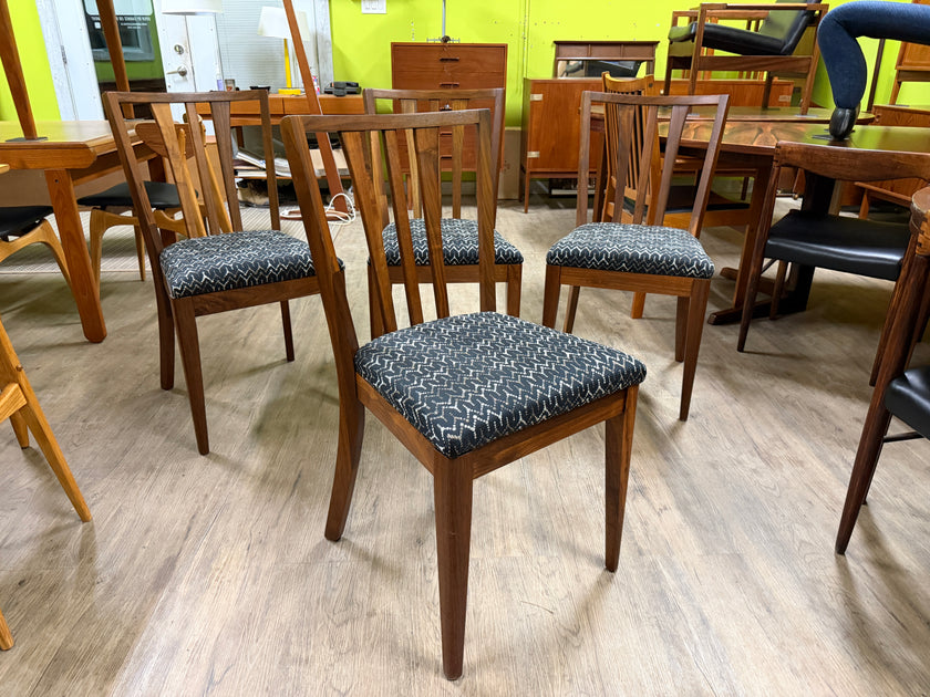 4 Mid Century Walnut Dining Chairs