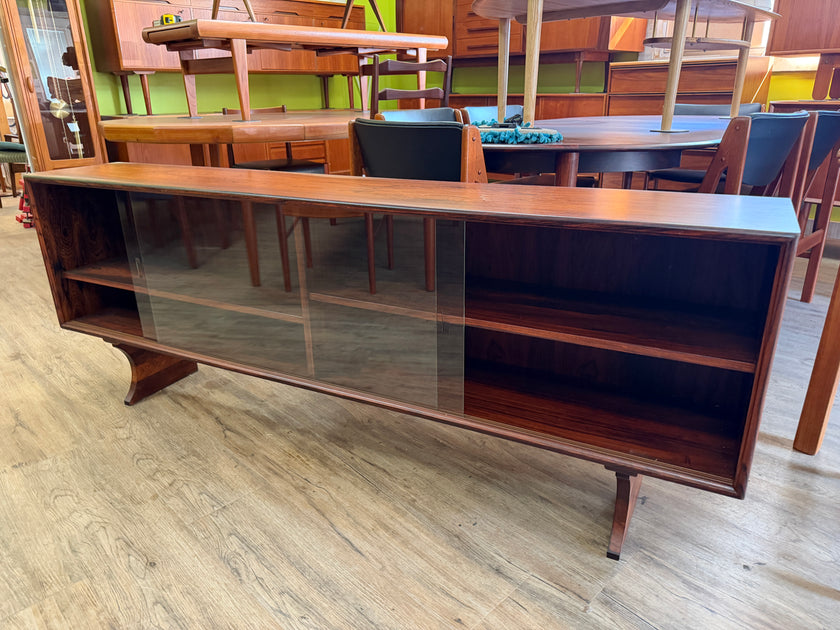 Mid Century Brazilian Rosewood TV Stand / Display Cabinet