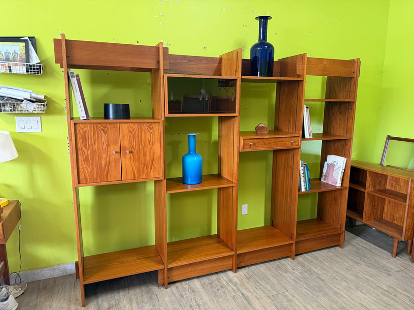 Sale!!! Mid Century Teak Modular Shelving Unit