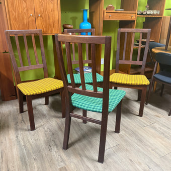 4 Mid Century Teak Dining Chairs
