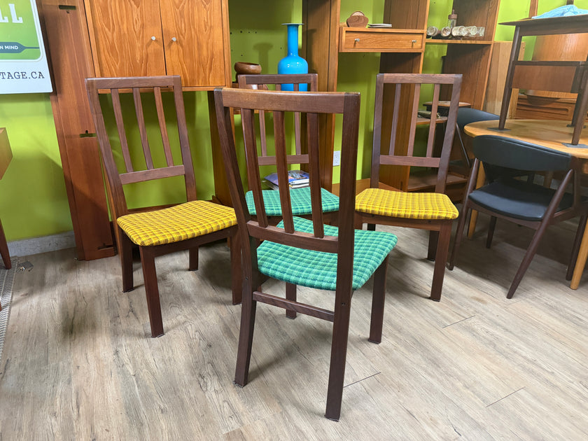 4 Mid Century Teak Dining Chairs