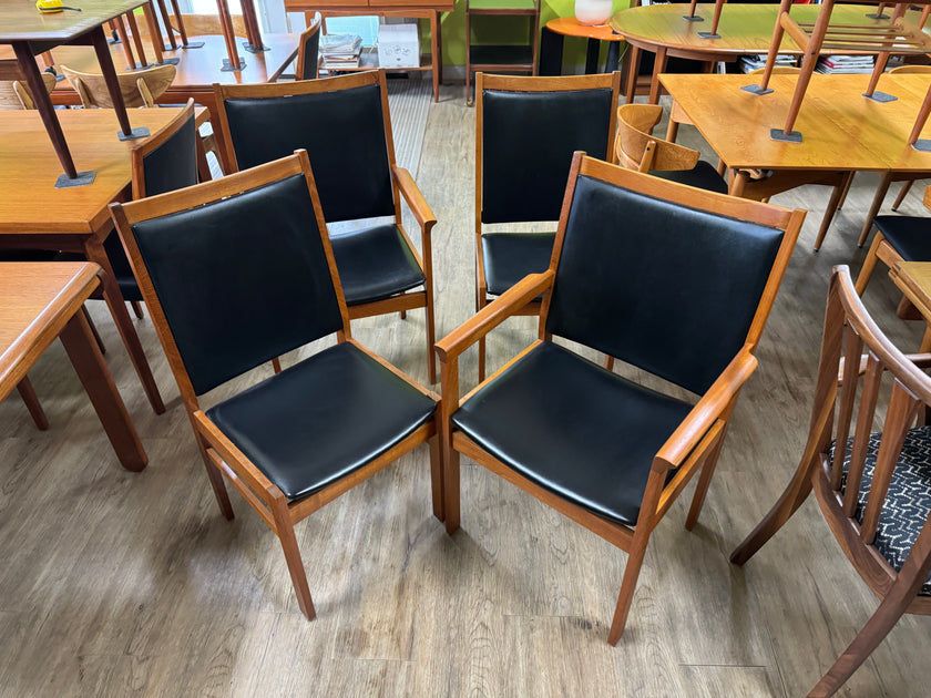 4 Mid Century Teak Dining Chairs from Denmark