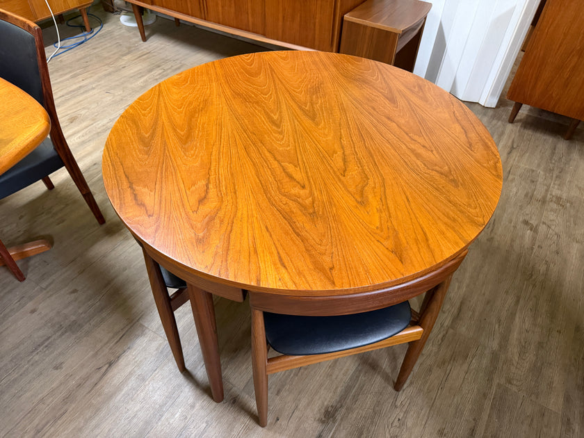 Mid Century Teak Roundette Dining Set from Denmark