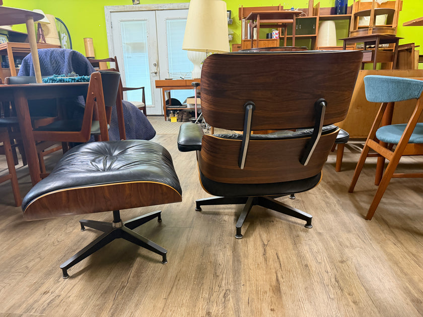 Mid Century Brazilian Rosewood Eames Lounge Chair and Ottoman