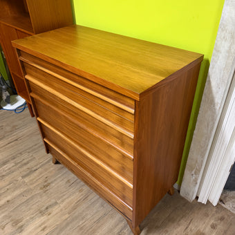 Mid Century Walnut Highboy Dresser