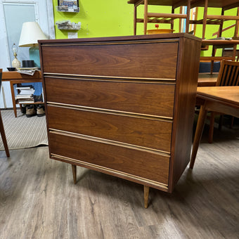 Mid Century Walnut Highboy Dreser