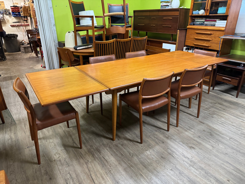 Mid Century Teak and Oak Dining Table from Denmark