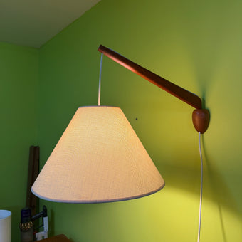 Mid Century Teak Hanging Lamp