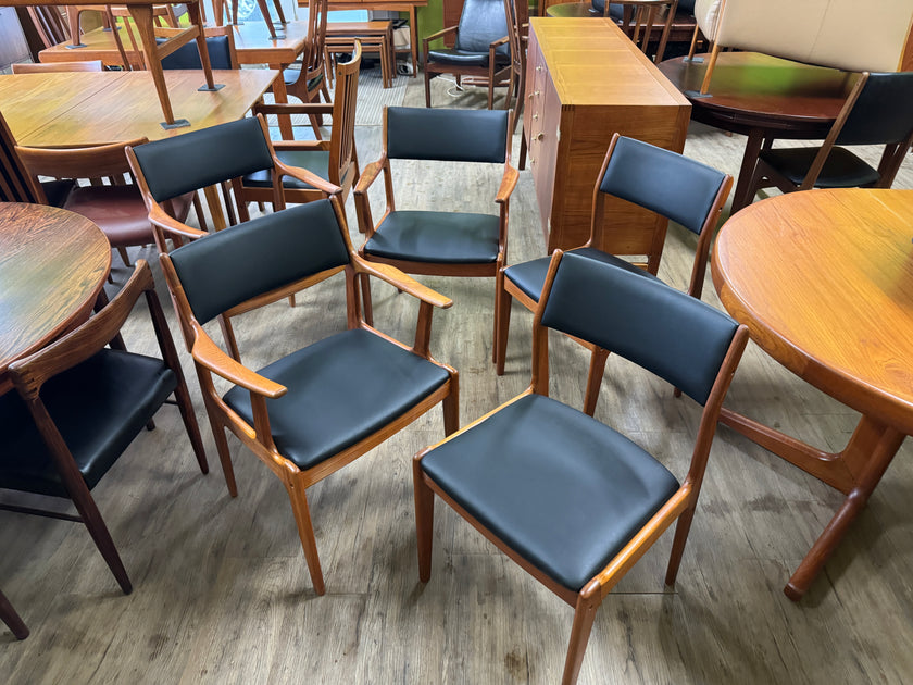 5 Mid Century Teak Dining Chairs from Denmark