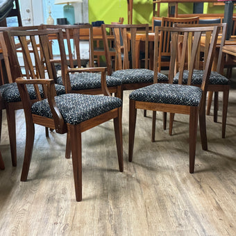 6 Mid Century Walnut Dining Chairs