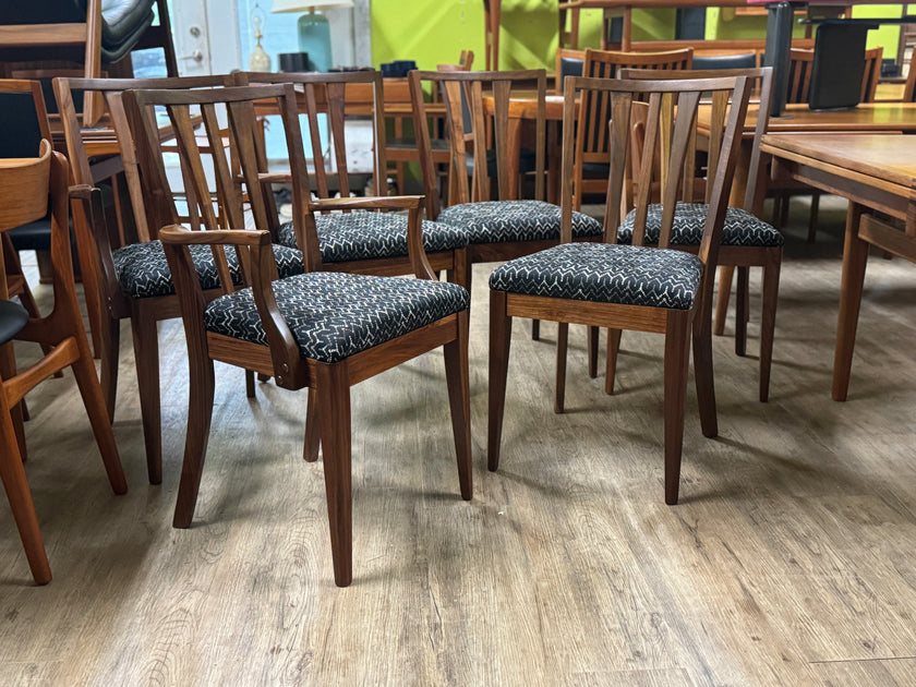 6 Mid Century Walnut Dining Chairs
