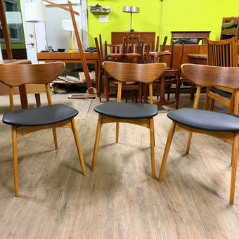 Mid Century Walnut and Ash Dining Chairs