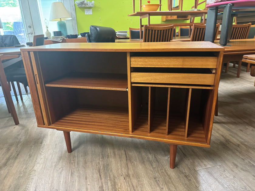 Mid Century Teak Tambourine Door Sideboard / Record Cabinet