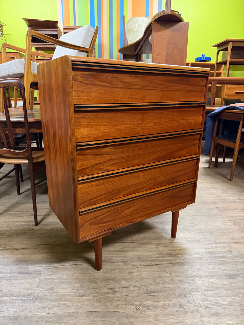 Mid Century Teak Highboy Dresser
