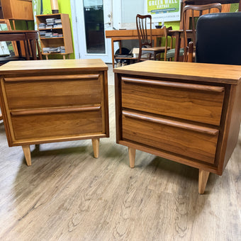 Mid Century Walnut Nightstands