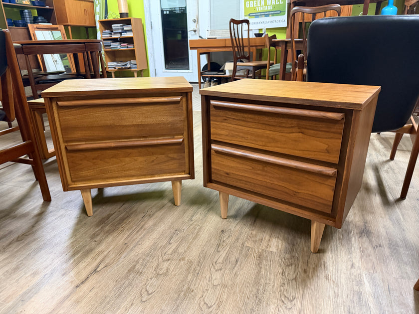 Mid Century Walnut Nightstands
