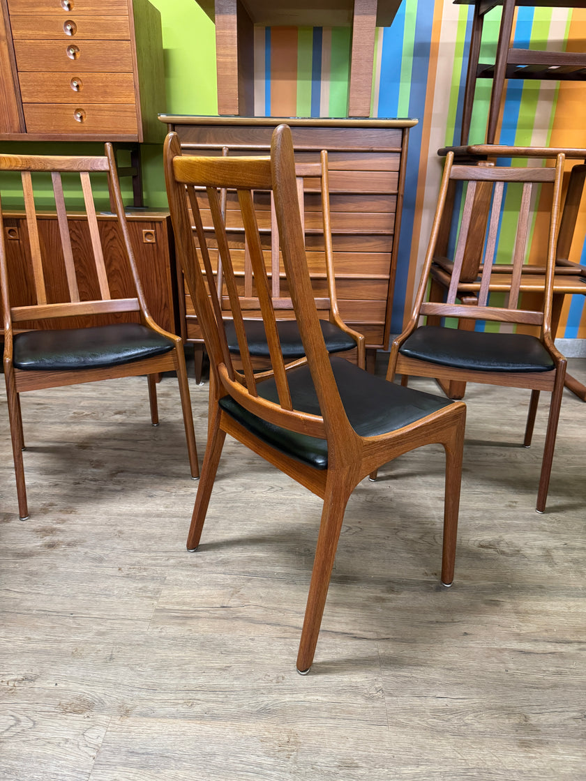 4 Mid Century Teak Dining Chairs