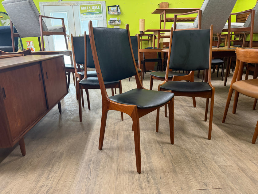 6 Mid Century Teak Dining Chairs