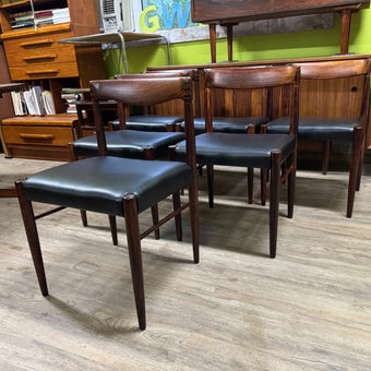 Mid Century Brazilian Rosewood Dining Chairs from Denmark