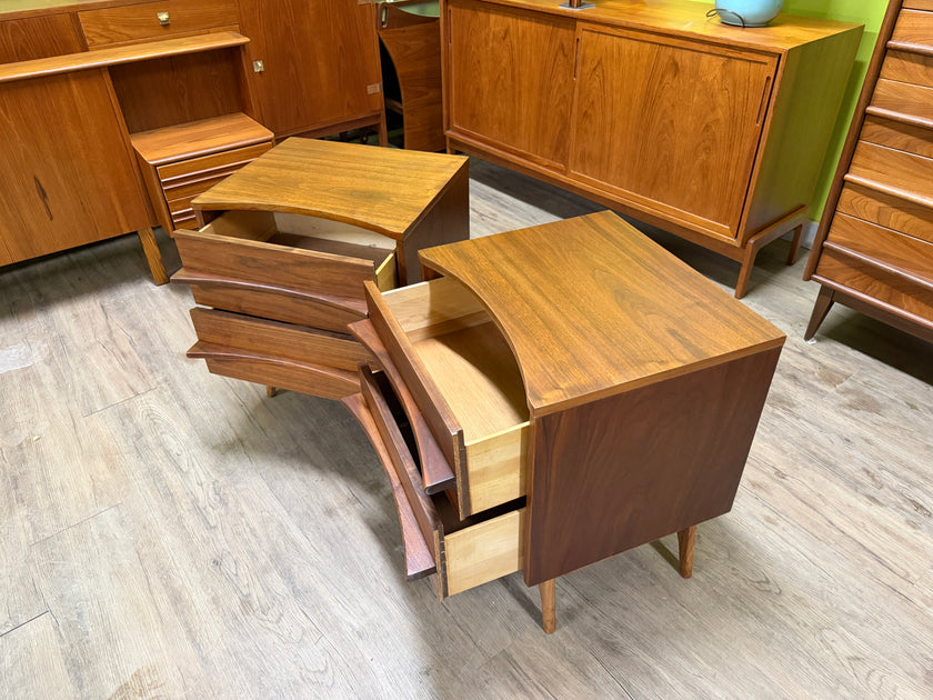 Mid Century Walnut Nightstands