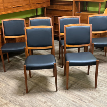 6 Mid Century Teak Dining Chairs from Sweden