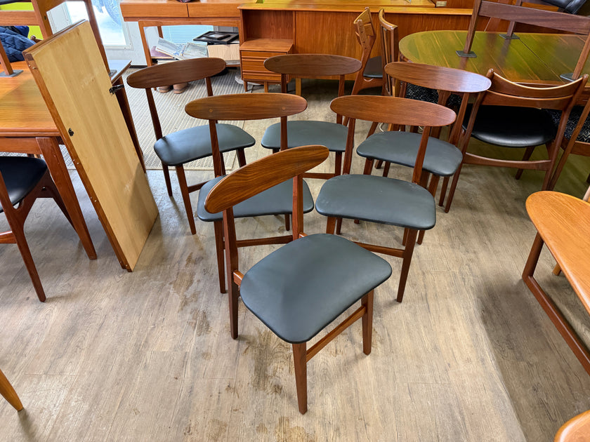 6 Mid Century Teak Dining Chairs