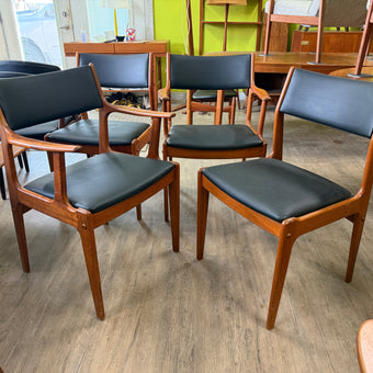 4 Mid Century Teak Dining Chairs from Denmark