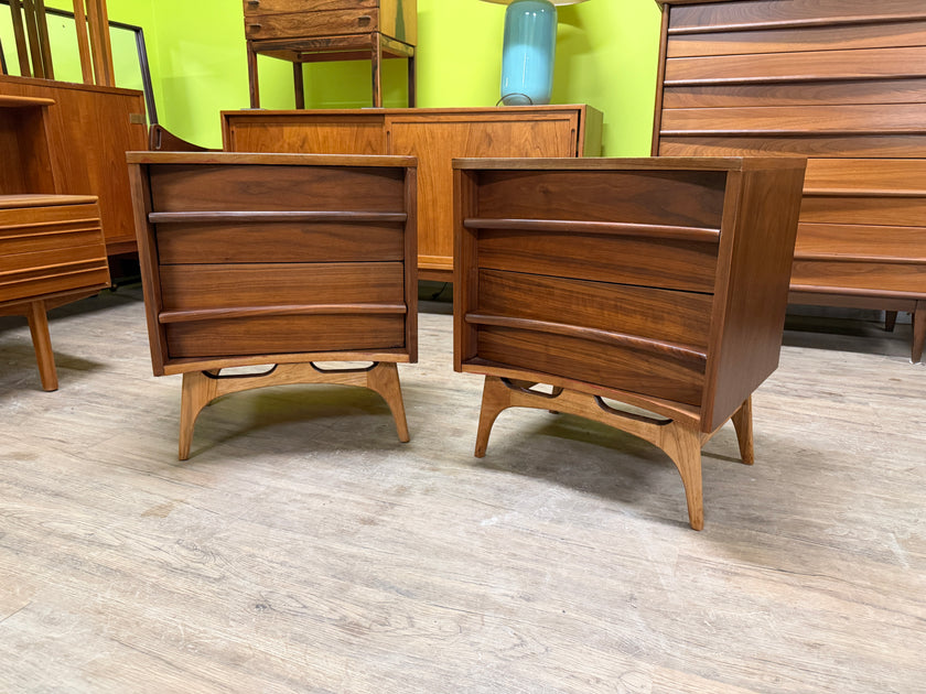 Mid Century Walnut Nightstands
