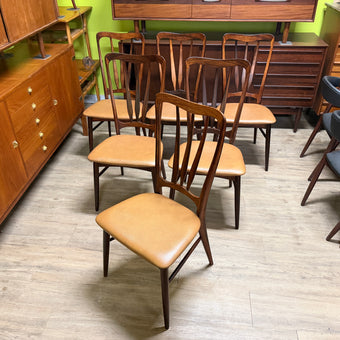 6 Mid Century Brazilian Rosewood Dining Chairs from Denmark